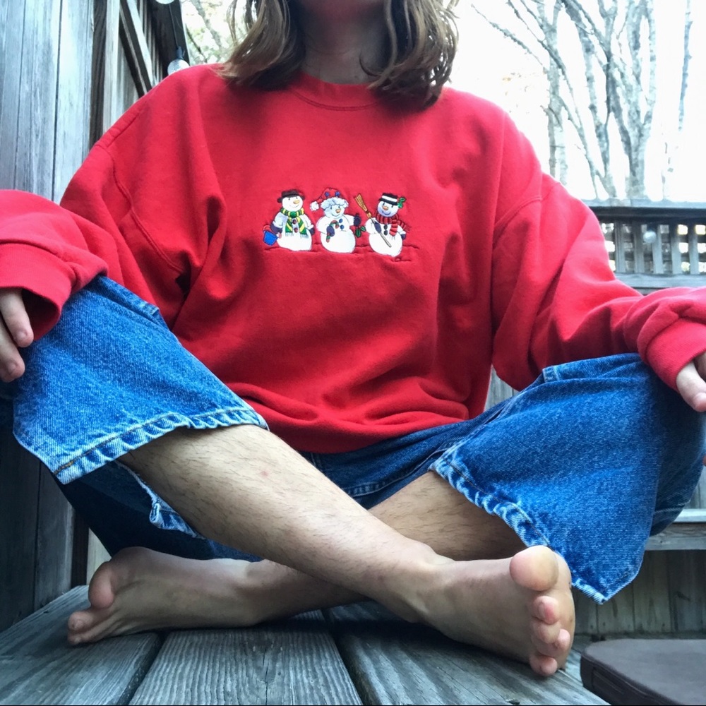 Red Snowmen holiday sweatshirt